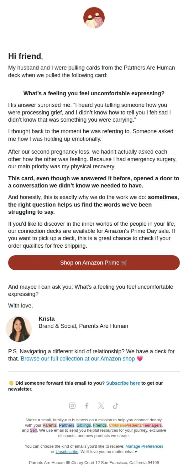 Parents Are Human email: the conversation we didn't know we needed 💞