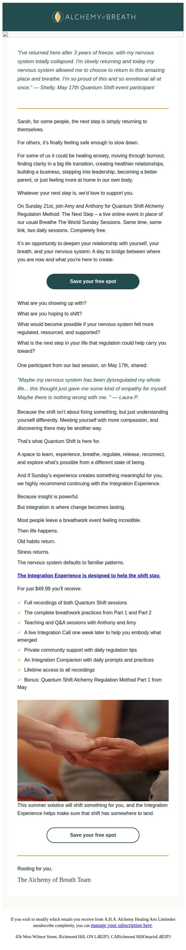 Alchemy of Breath email: What are you hoping to shift?
