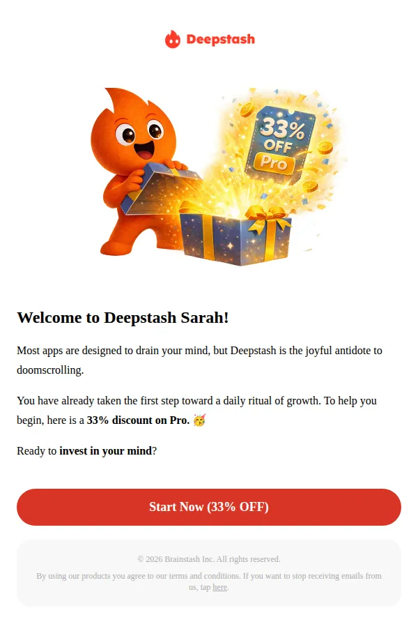 Deepstash email: Deepstash setup: 1 item pending
