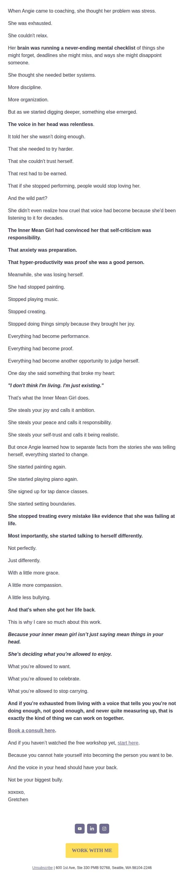 Unbound and Unbothered email: She thought the problem was stress. It was something much sneakier.