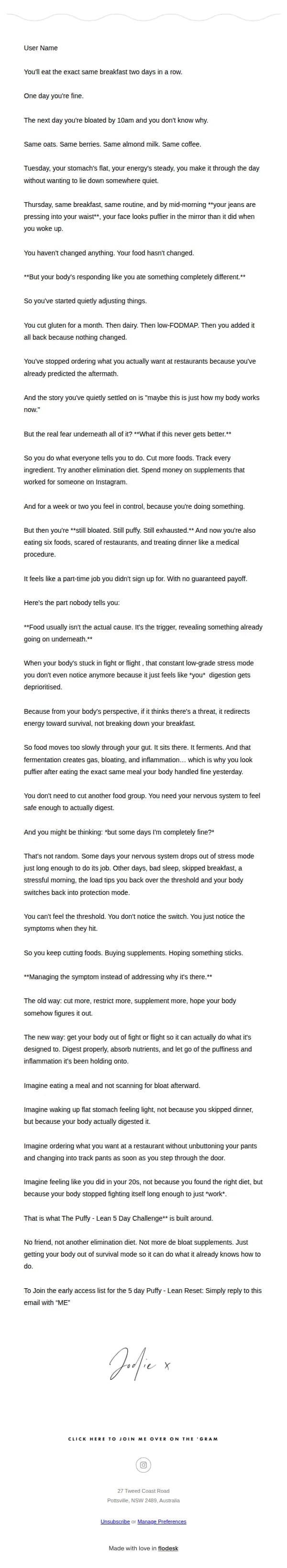 Jodie Frieling email: Why am I so bloated