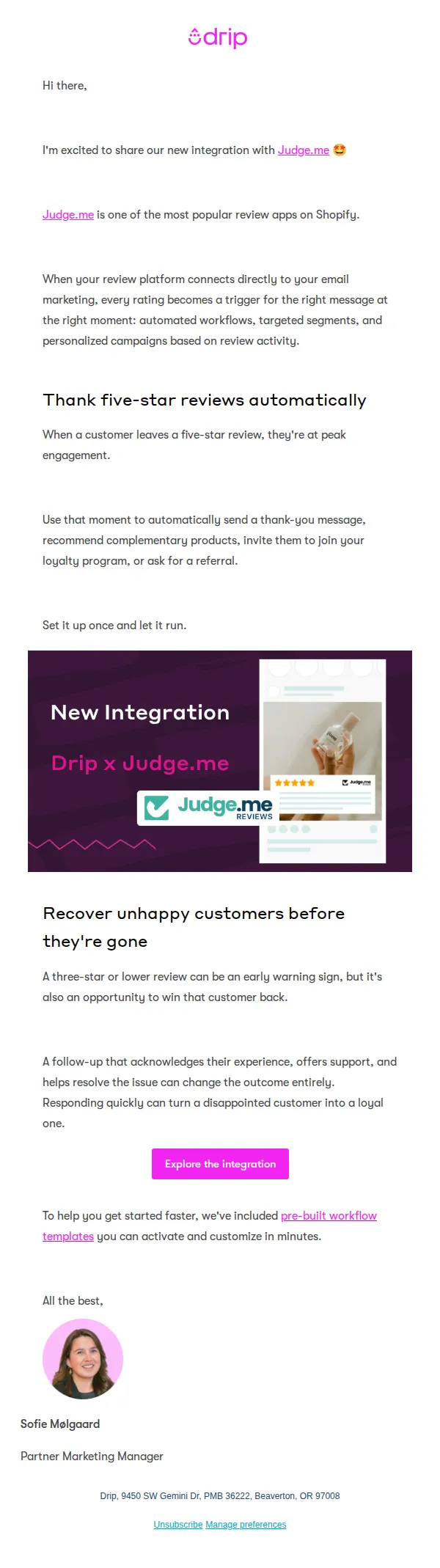 Drip email: From reviews to revenue: Judge.me + Drip ⭐️