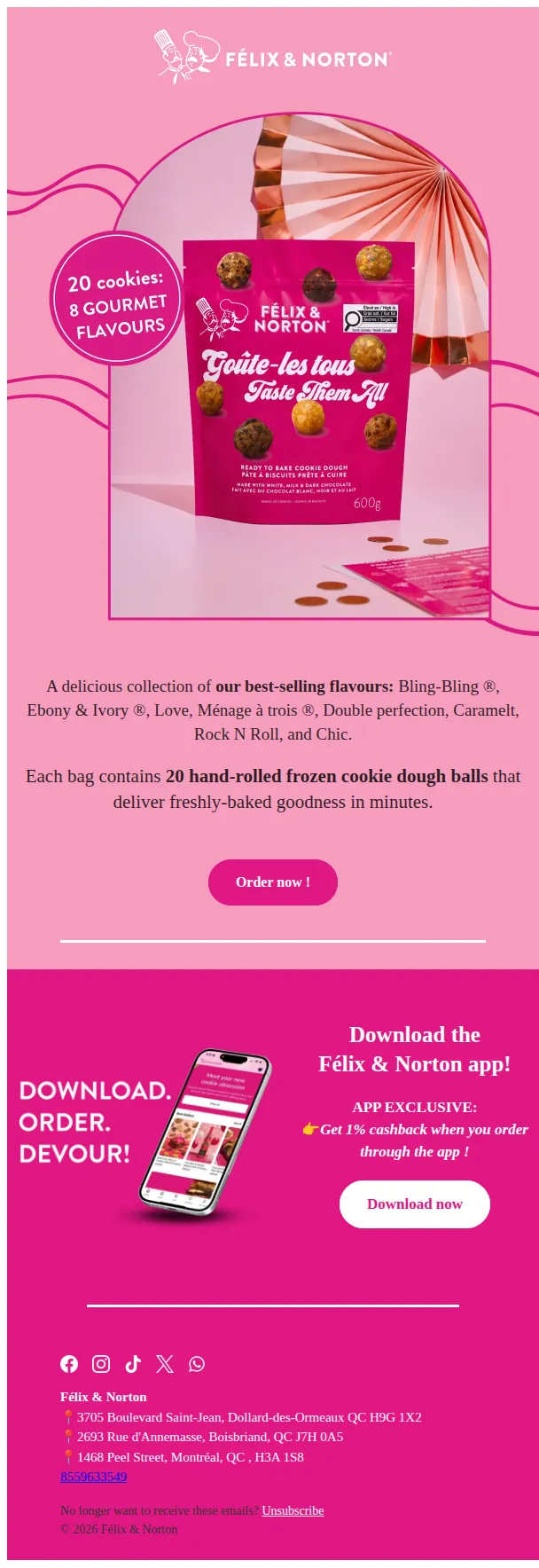 Félix & Norton email: Taste Them All at Home !