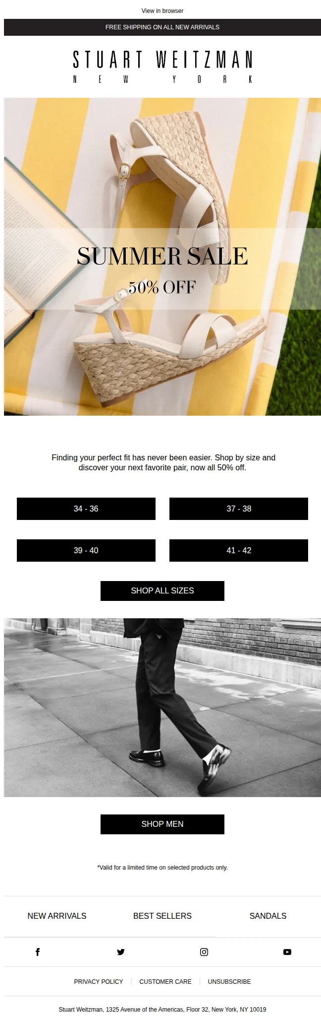 Stuart Weitzman Europe email: Don't Miss Out: Sale Now 50% Off