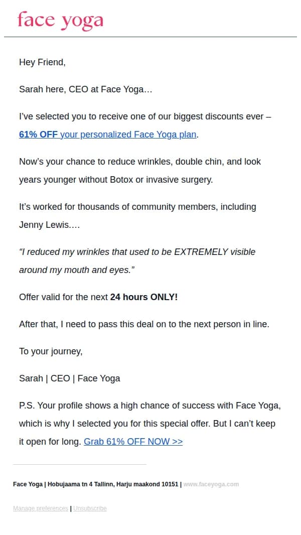 Face Yoga email: I’m giving you something special…