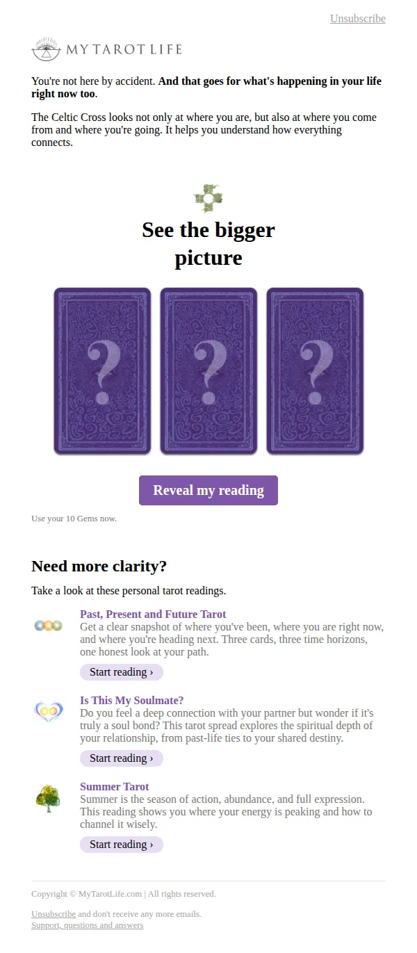 MyTarotLife email: 😲 What the cards are trying to tell you...