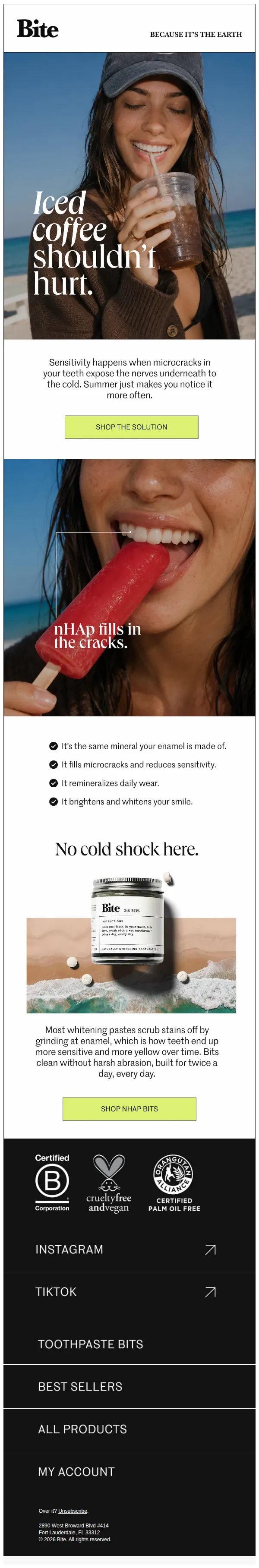 Bite email: Bite into a popsicle again.