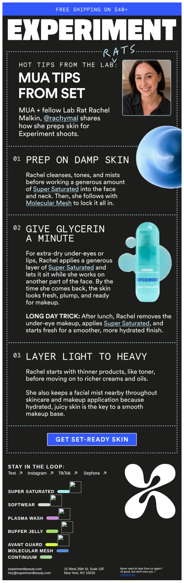 Experiment email: a Lab Rats’ guide to makeup prep 💄