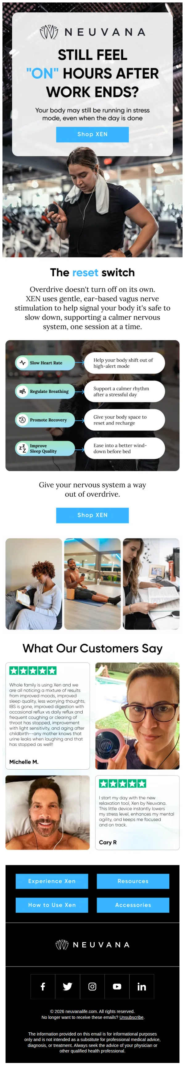 Neuvana email: calm isn't a mindset
