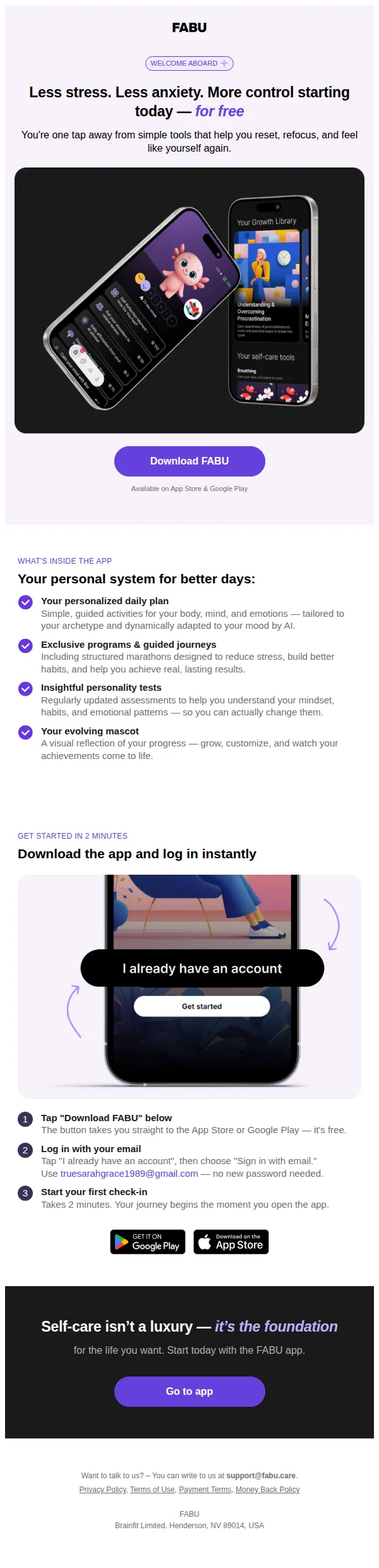 FABU email: Download the app
