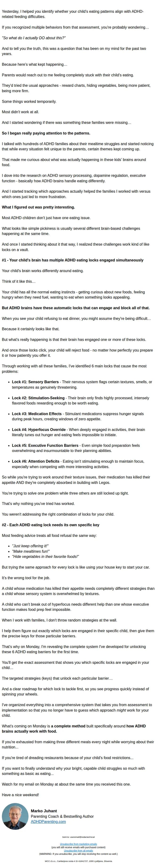 ADHD Parenting by Marko Juhant email: Here’s what’s blocking your ADHD child from eating