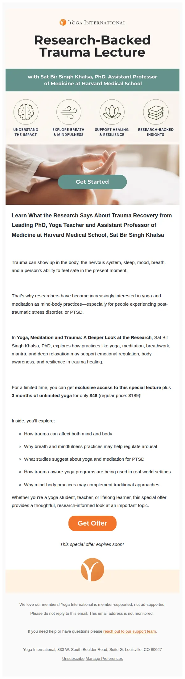 Yoga International email: ACCESS GRANTED: Research-Backed Trauma Lecture