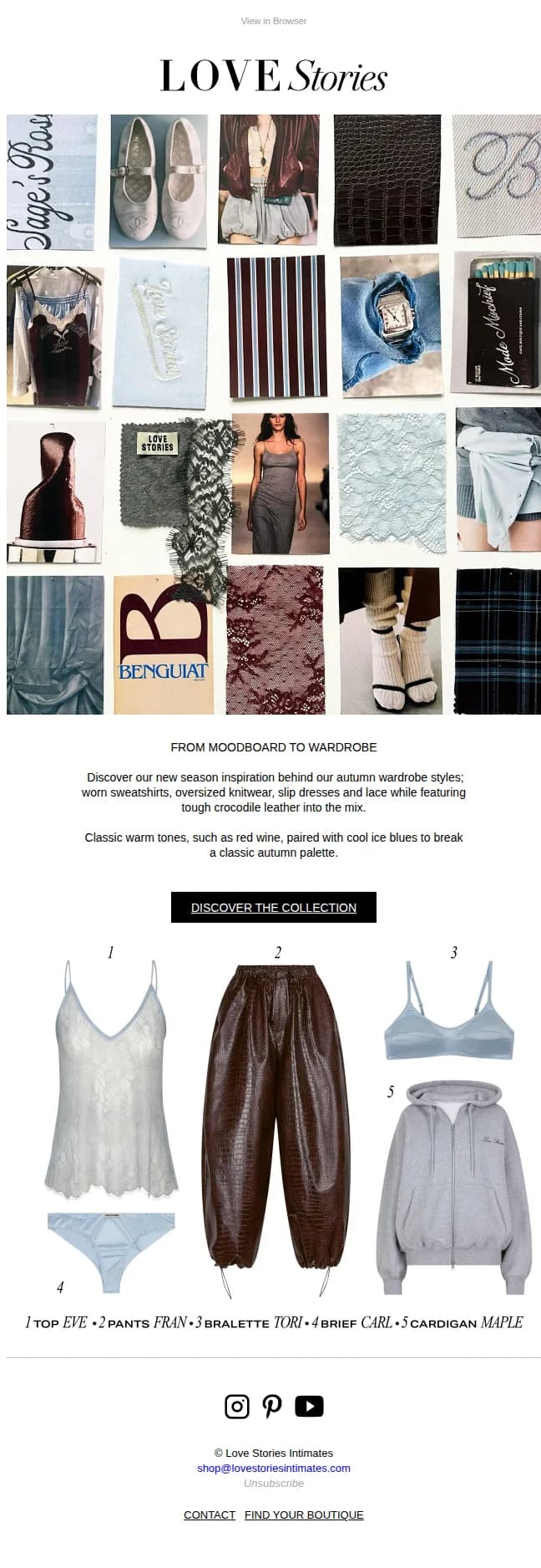 Love Stories email: From moodboard to wardrobe