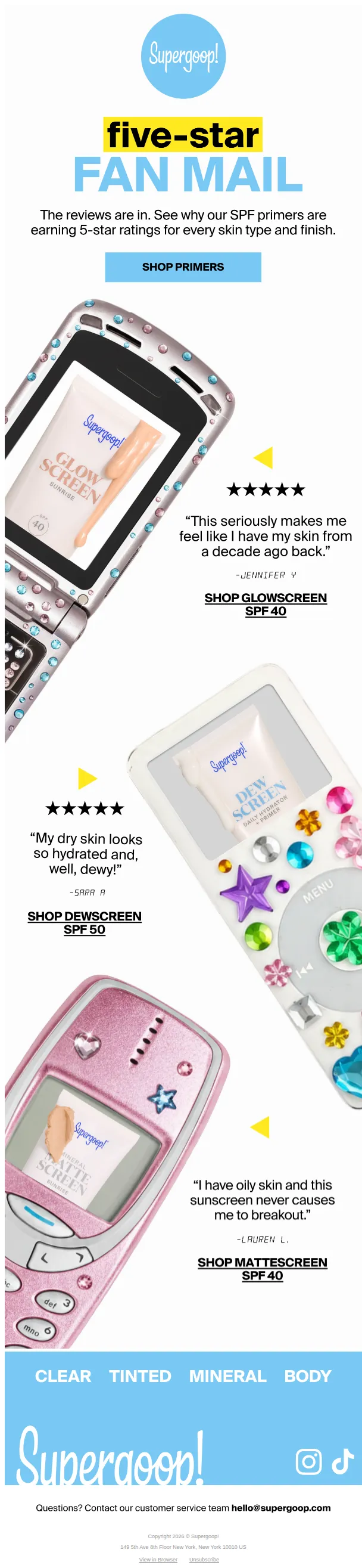 Supergoop! email: The reviews are in! ⭐⭐⭐⭐⭐
