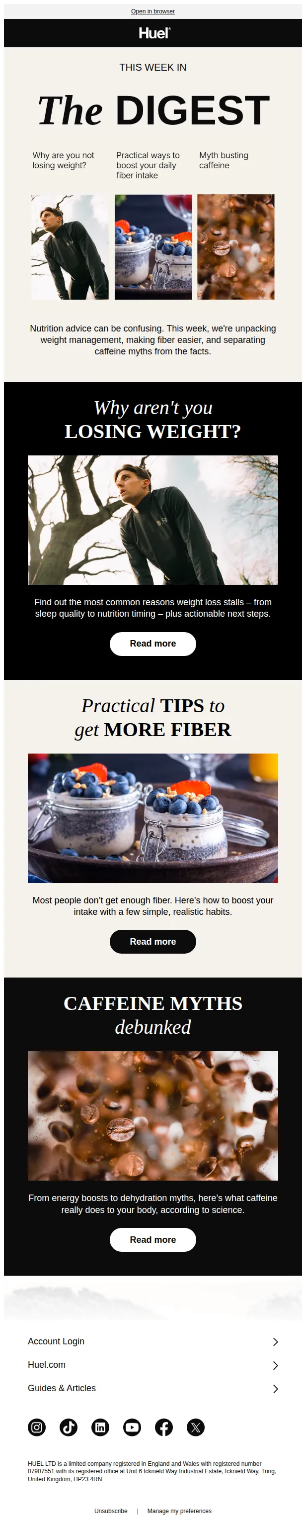 Huel email: Can't lose weight? Here's why.