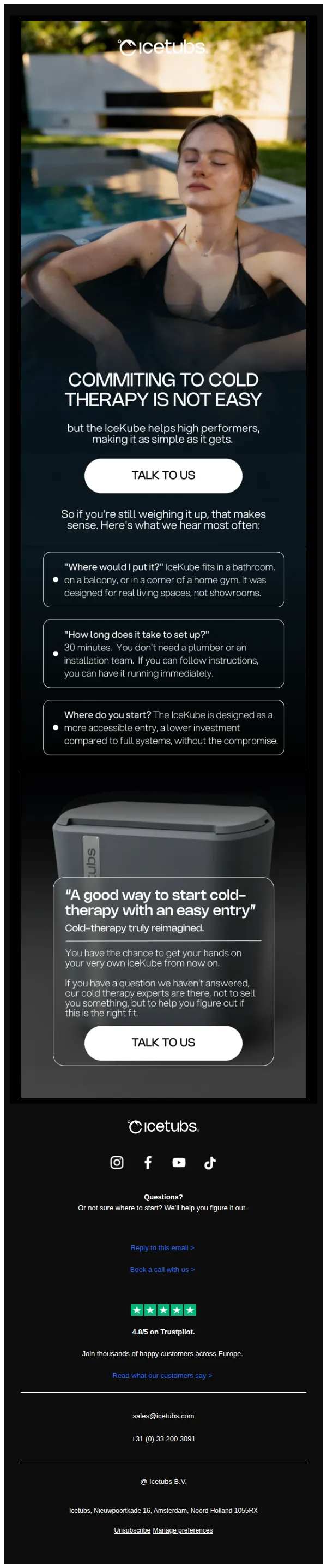 IceKube email: Commiting to cold therapy is not easy