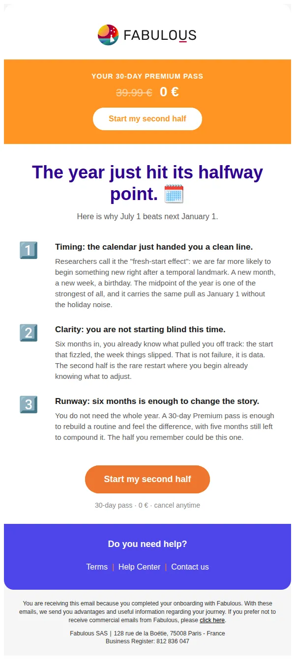 Fabulous email: The year just hit its halfway point