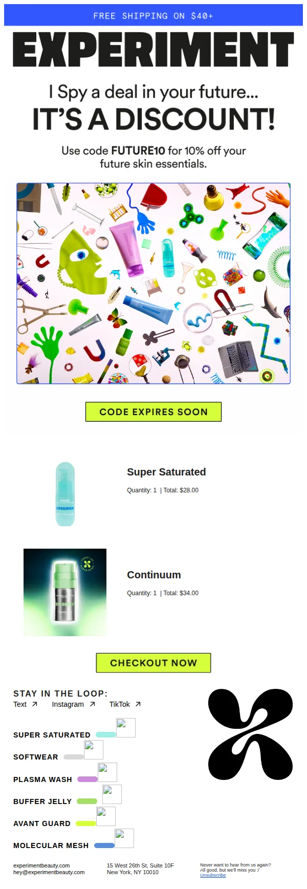 Experiment email: ok you win, here's a promo