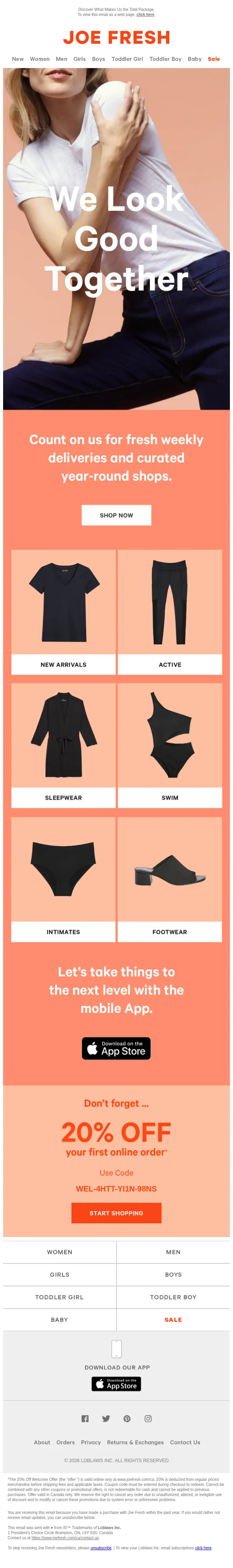 Joe Fresh email: We Want to be Your #1
