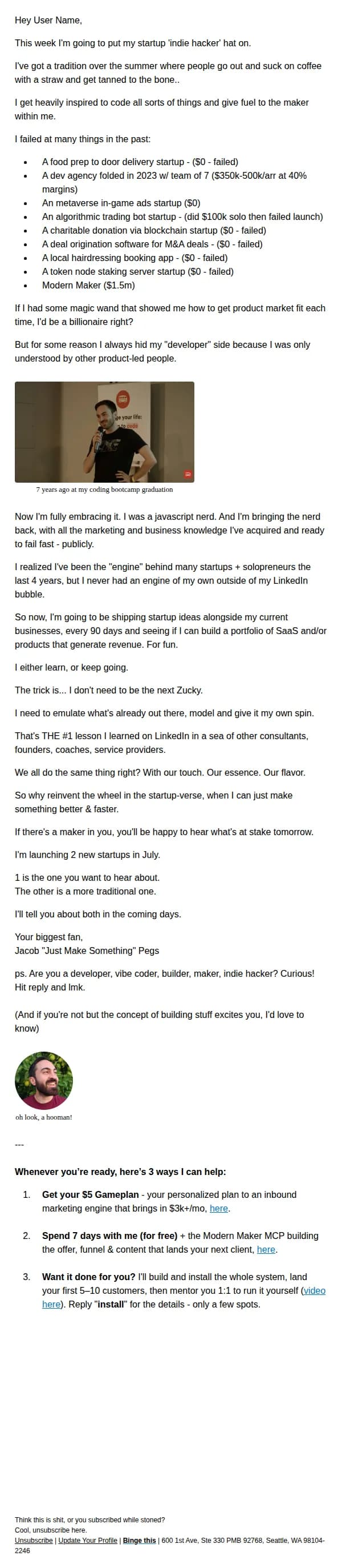 Modern Maker email: where I'm headed this summer