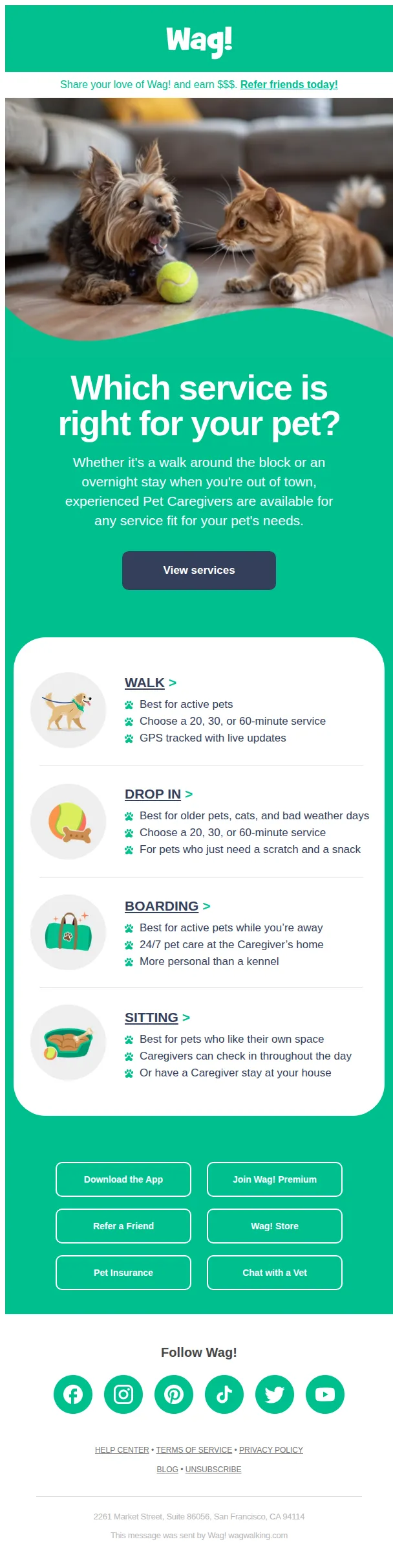 Wag! email: Finding the paw-fect service for your pet