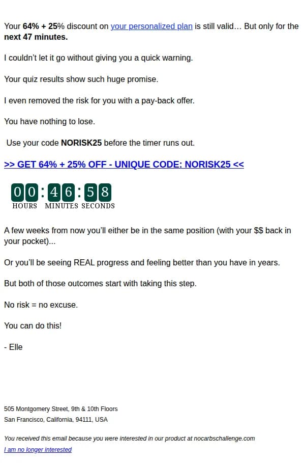 80 kg plan email: re: sorry to tell you...