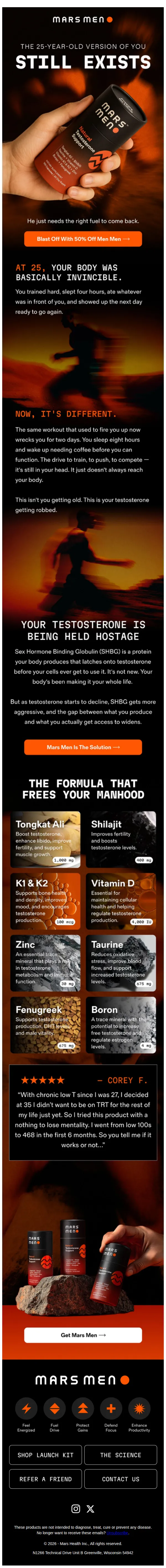 Mars Men email: Your age isn’t the problem