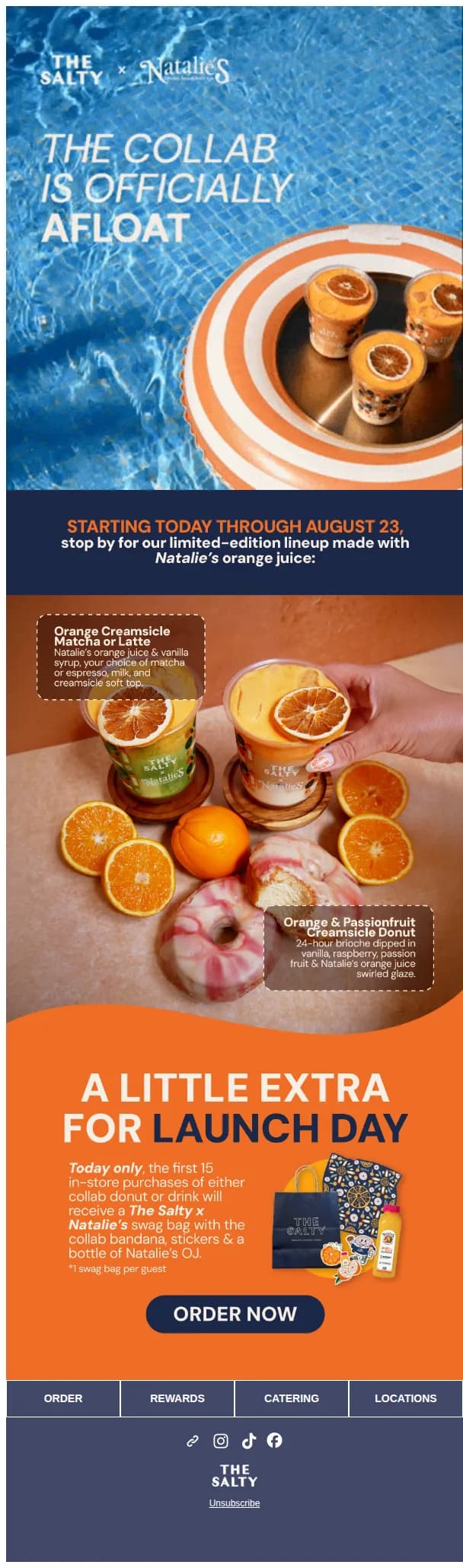 The Salty Donut email: The Salty x Natalie’s is here 🍊