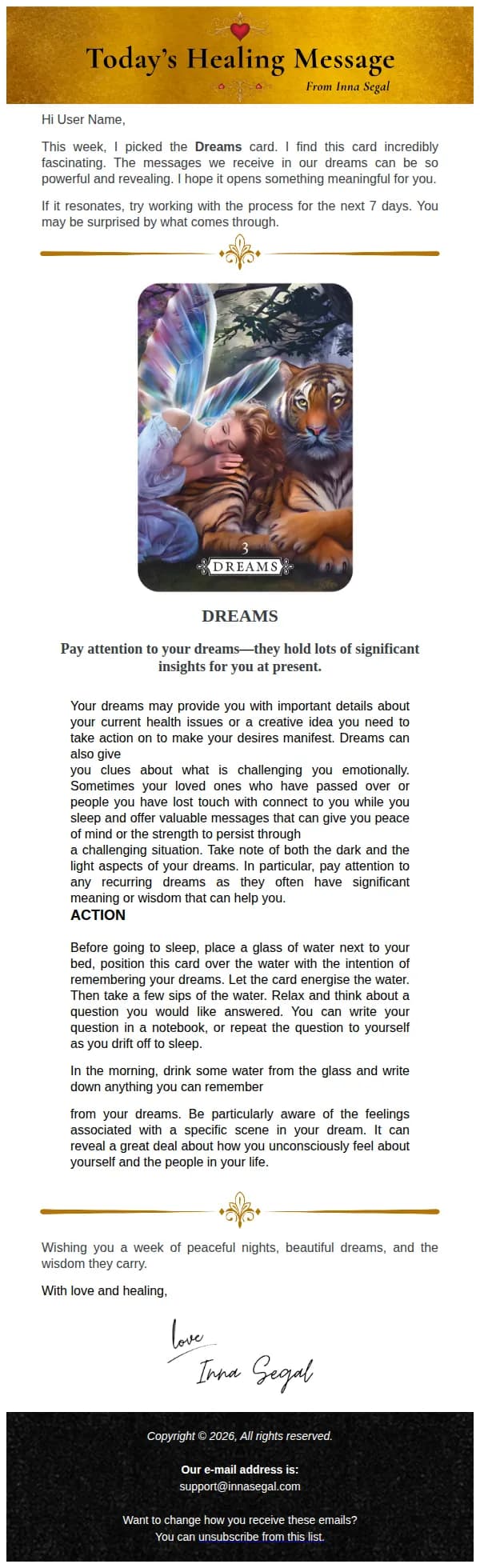 Inna Segal email: 💫 Your dreams are speaking. Are you listening?
