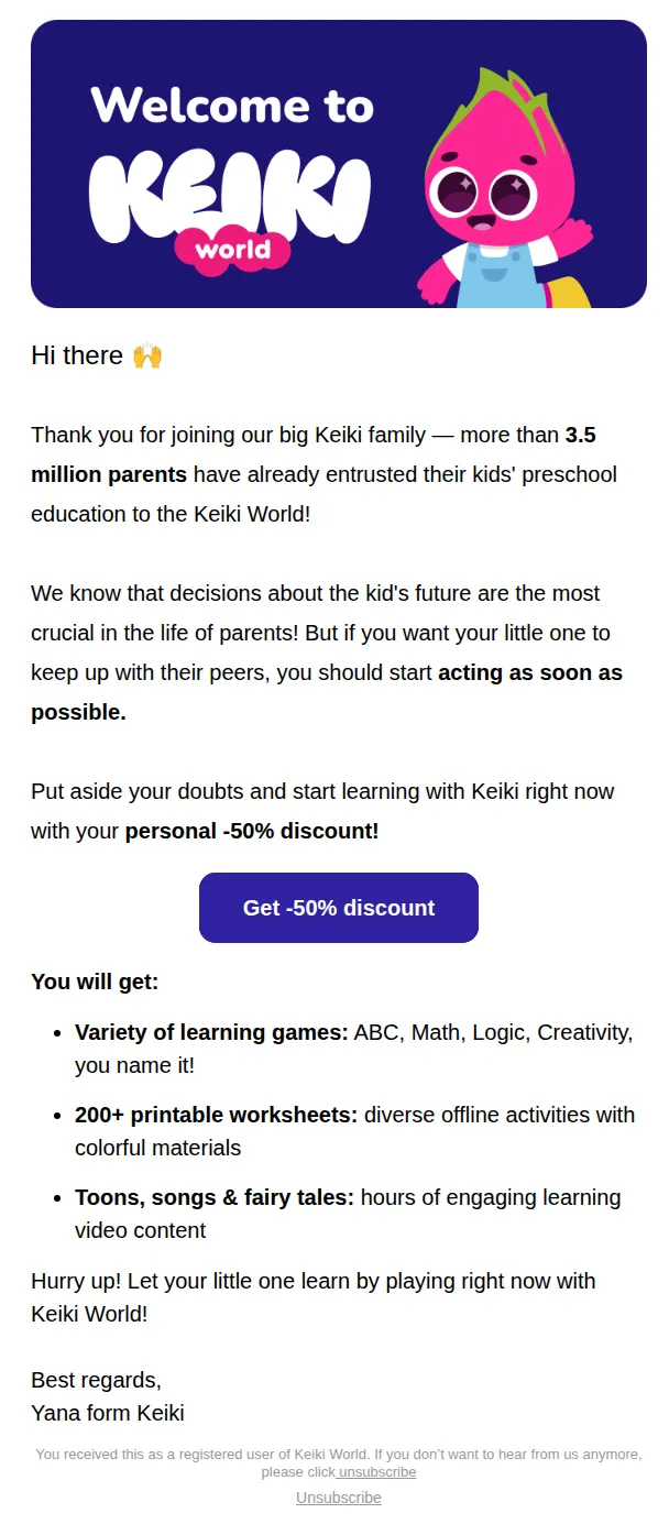 Keiki World email: Welcome to Keiki World!👋