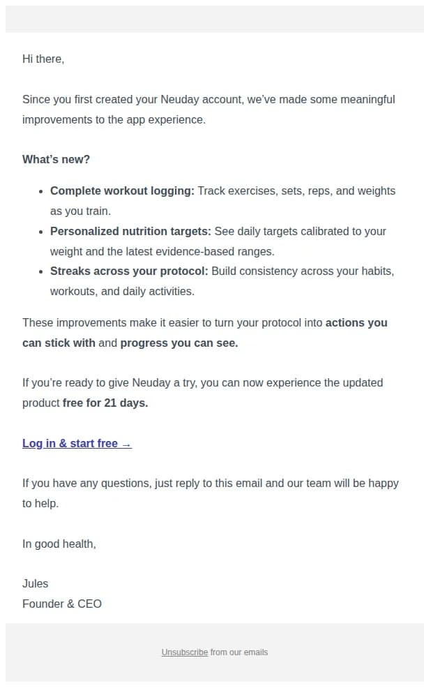 Neuday email: Neuday just leveled up