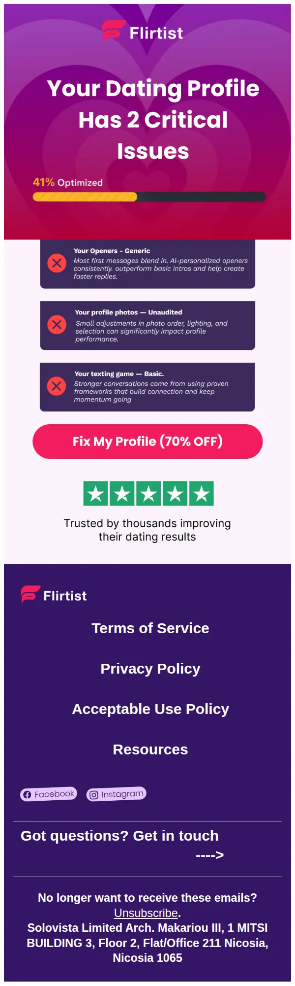 Flirtist email: Action Required (use sparingly)