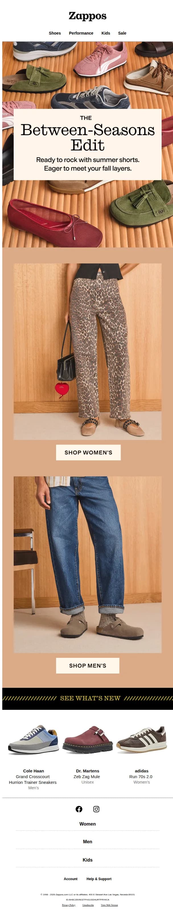 Zappos email: Pairs to wear now & later