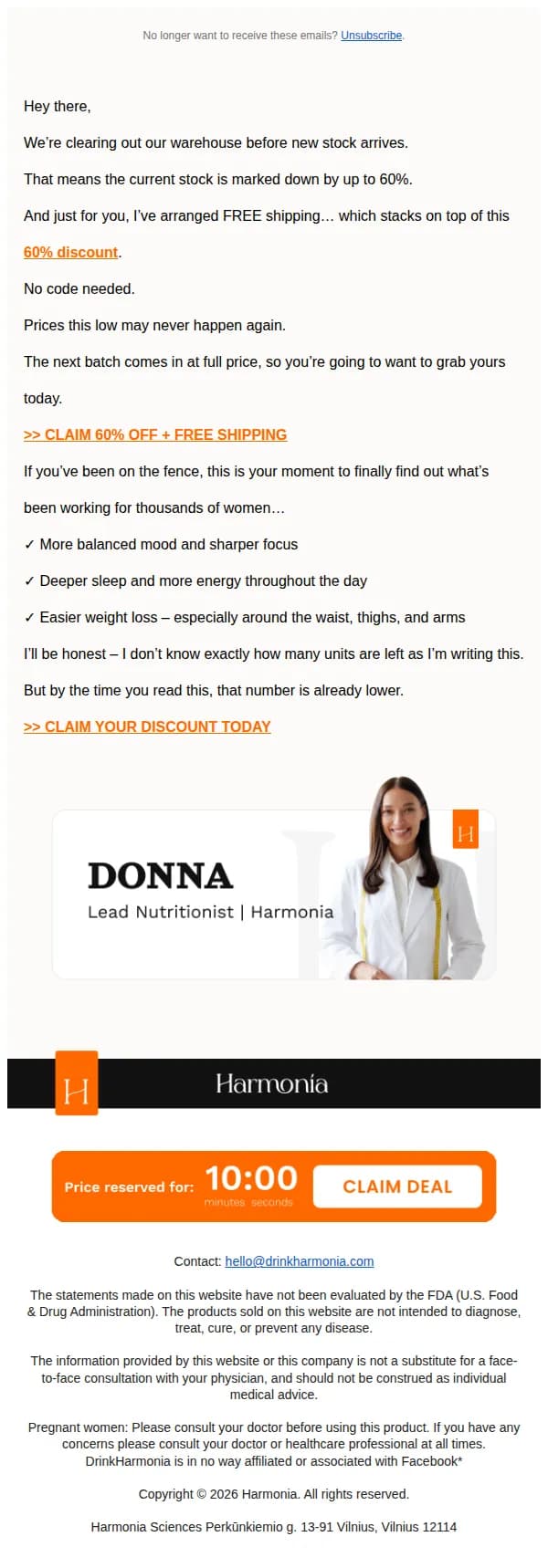 Harmonia Sciences email: I did something special for you…