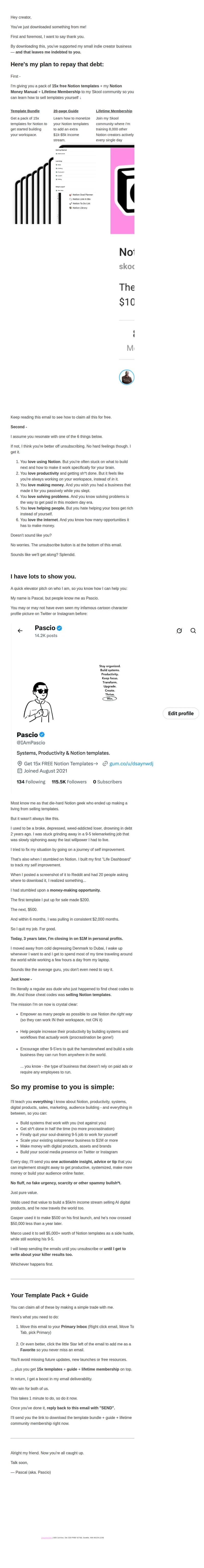 Pascio email: Is this the start of something awesome?