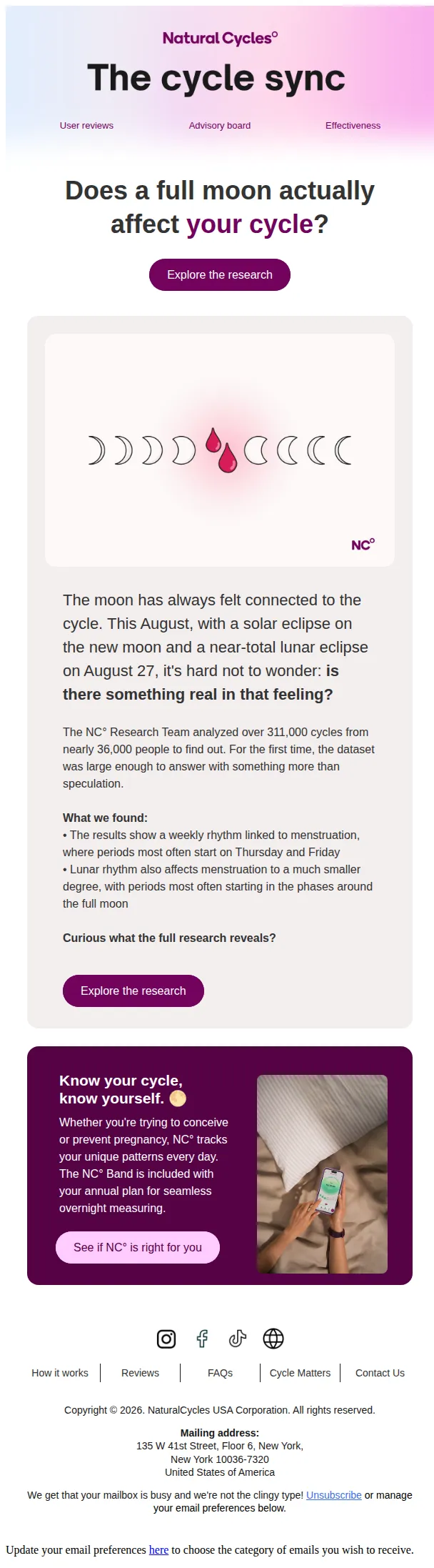 Natural Cycles email: Your period and the full moon (yes, really)