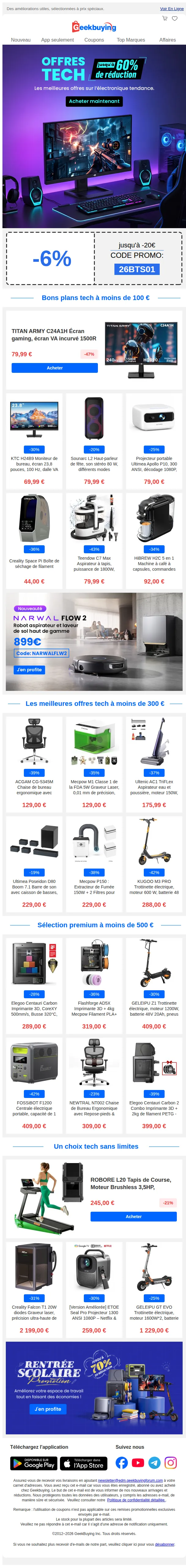 Geekbuying.com email: 🌟 Des trouvailles à 44€ aux mises à niveau premium