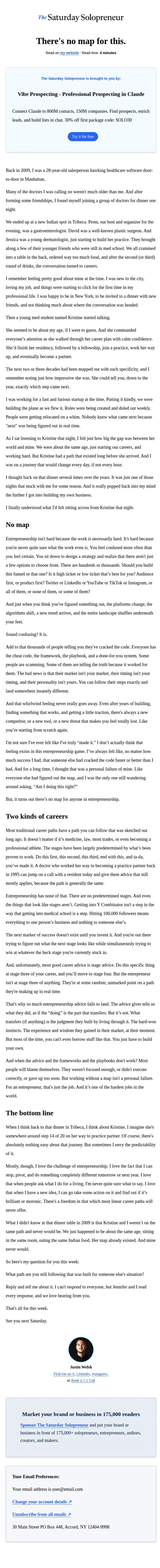 Justin Welsh email: There's no map for this.