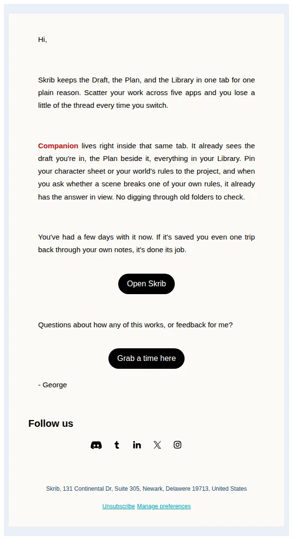 Skrib Team email: Everything in one place, the help included