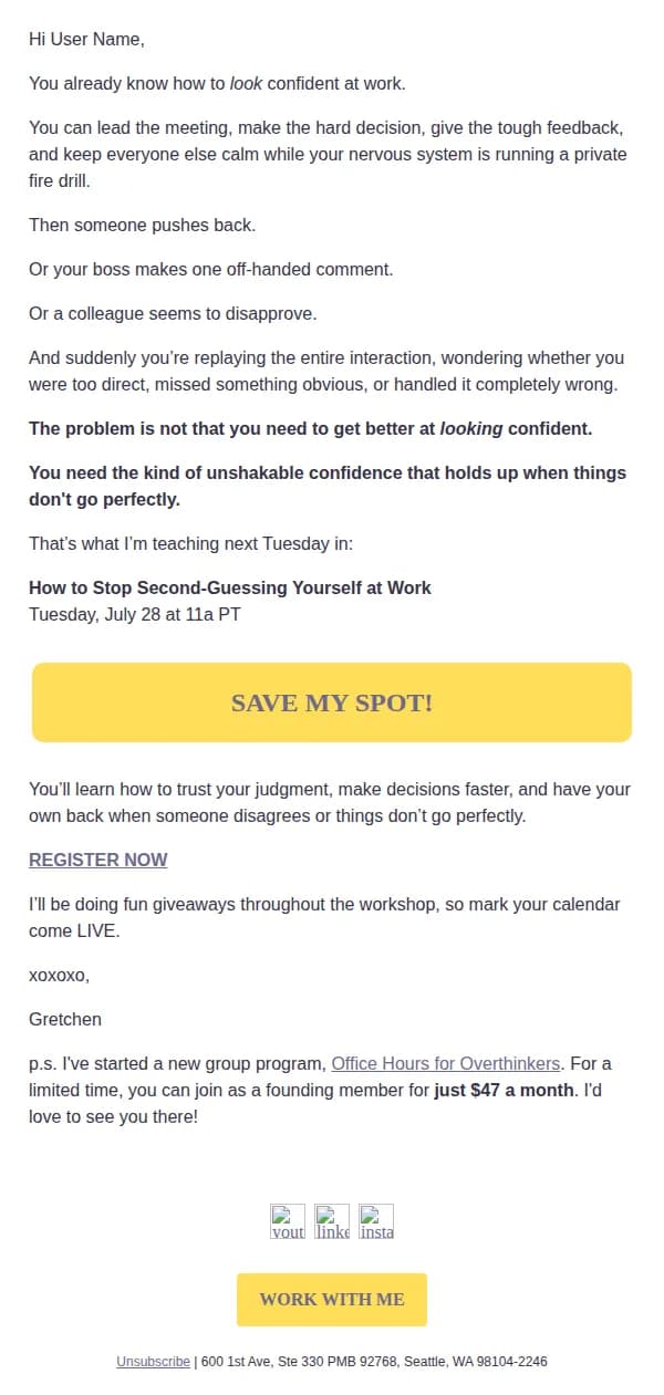 Unbound and Unbothered email: You already know how to LOOK confident