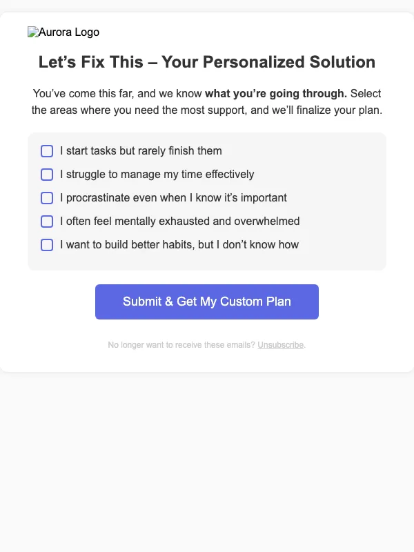 Aurora First email: You Deserve a Solution – Let’s Build It Together