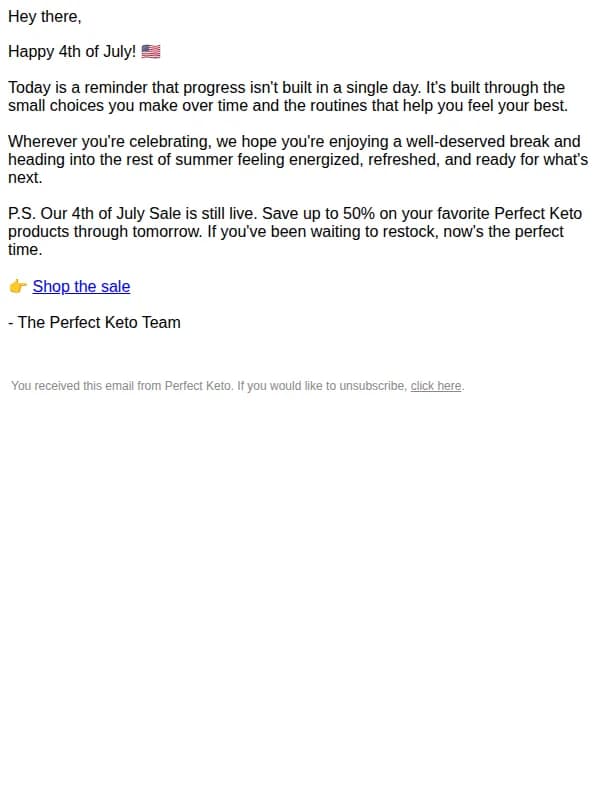 Perfect Keto email: Happy 4th of July from Perfect Keto 🇺🇸