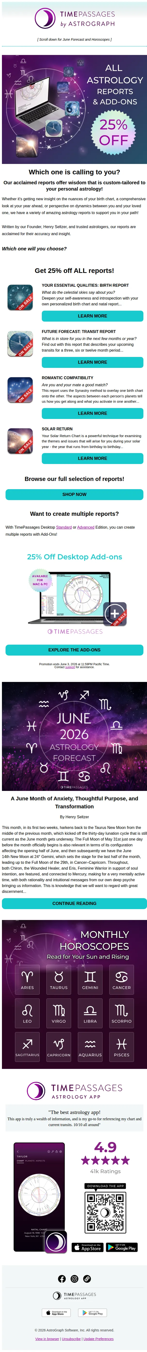 TimePassages by AstroGraph email: 🌞 Your June Horoscopes and Astrology Forecast