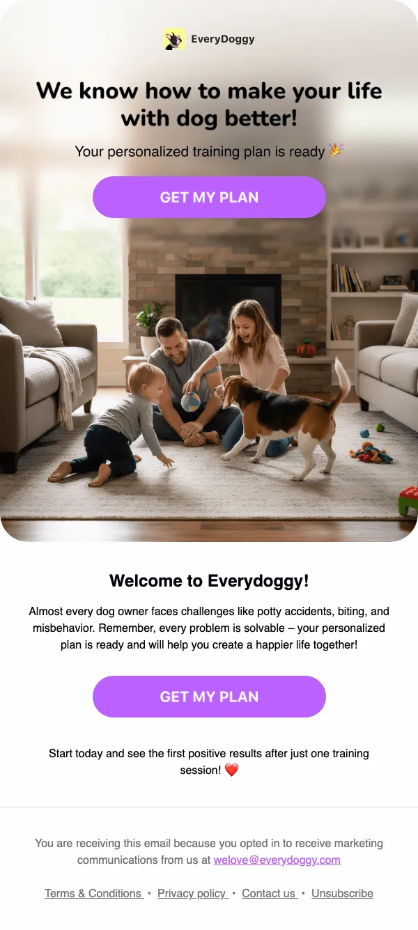 EveryDoggy email: We know how to make your life with dog better!