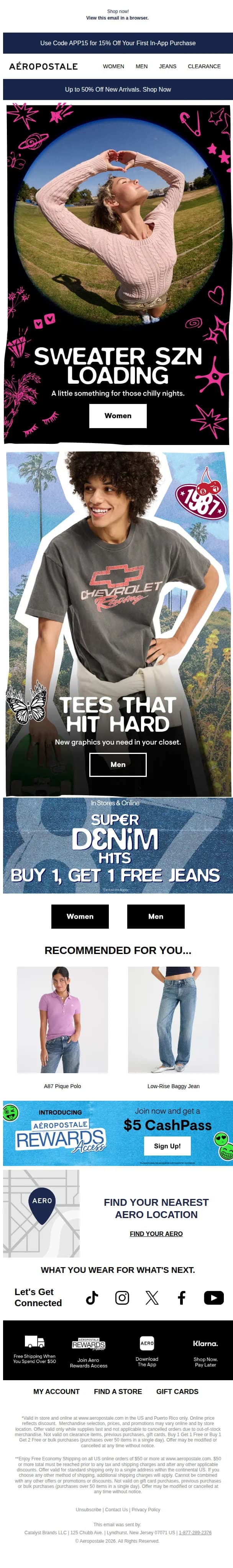 Aéropostale email: Up to 50% Off Y2K Styles For You😎