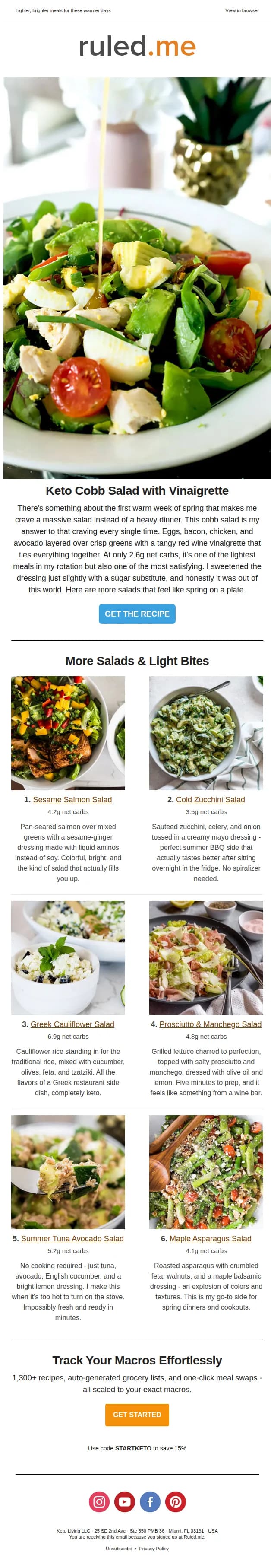 Ruled.me email: Fresh Keto Spring Salads 🥗