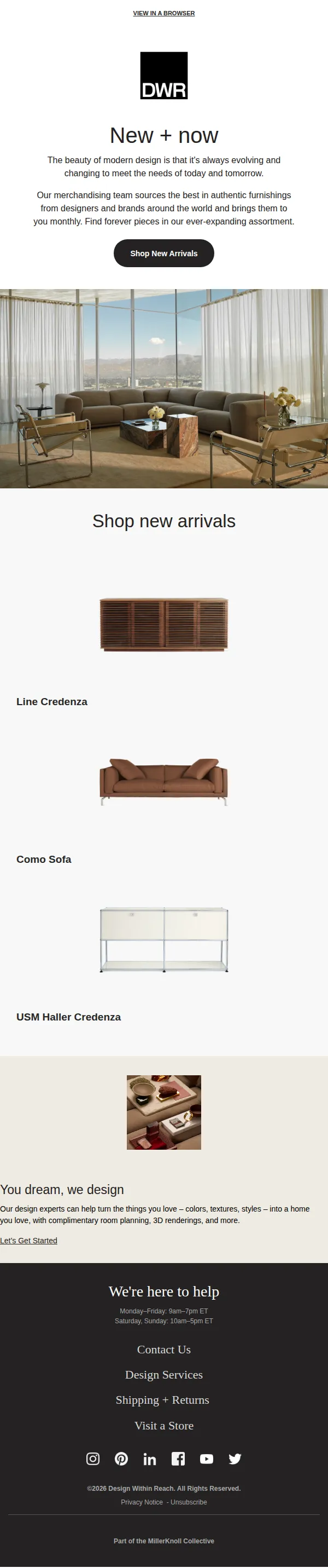 Design Within Reach email: Be the first to shop the latest in modern design
