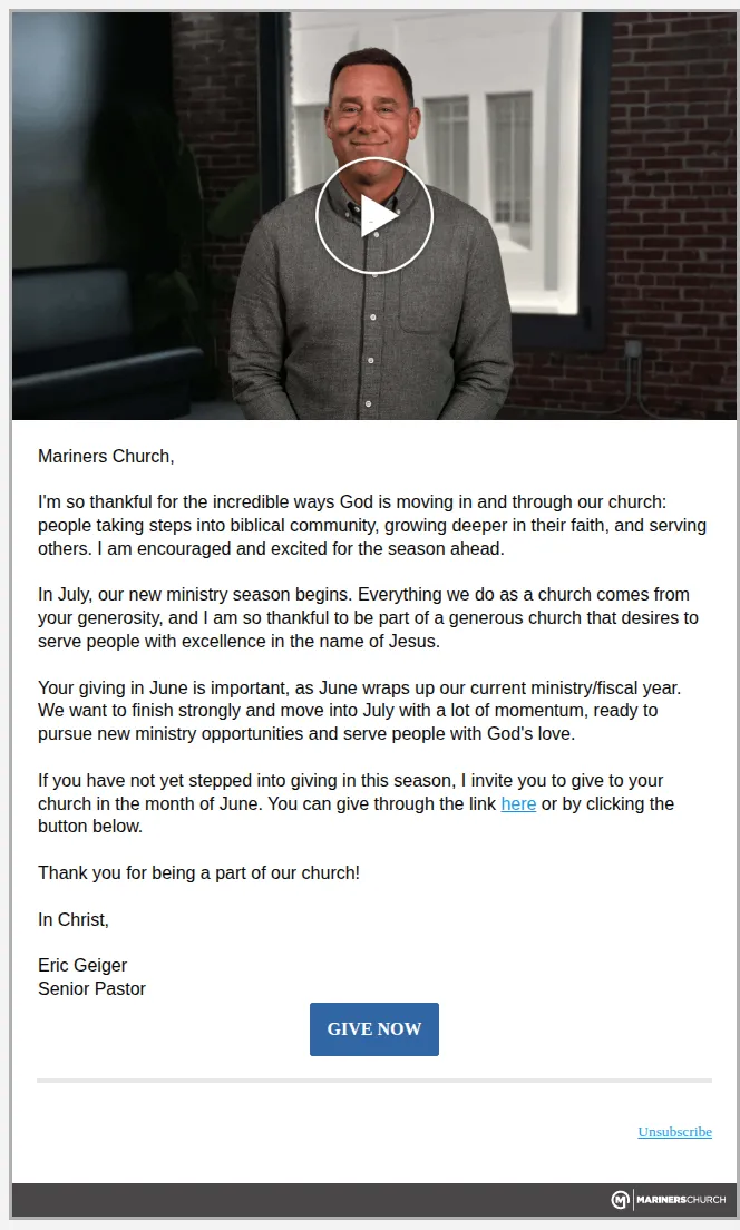 Mariners Church email: Be a part of this next season