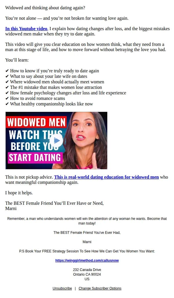 Marni email: How to start dating again after loss