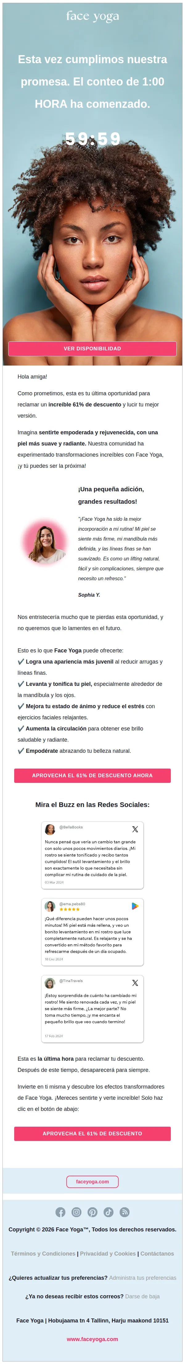 Face Yoga email: RE: ¿lo recibiste?